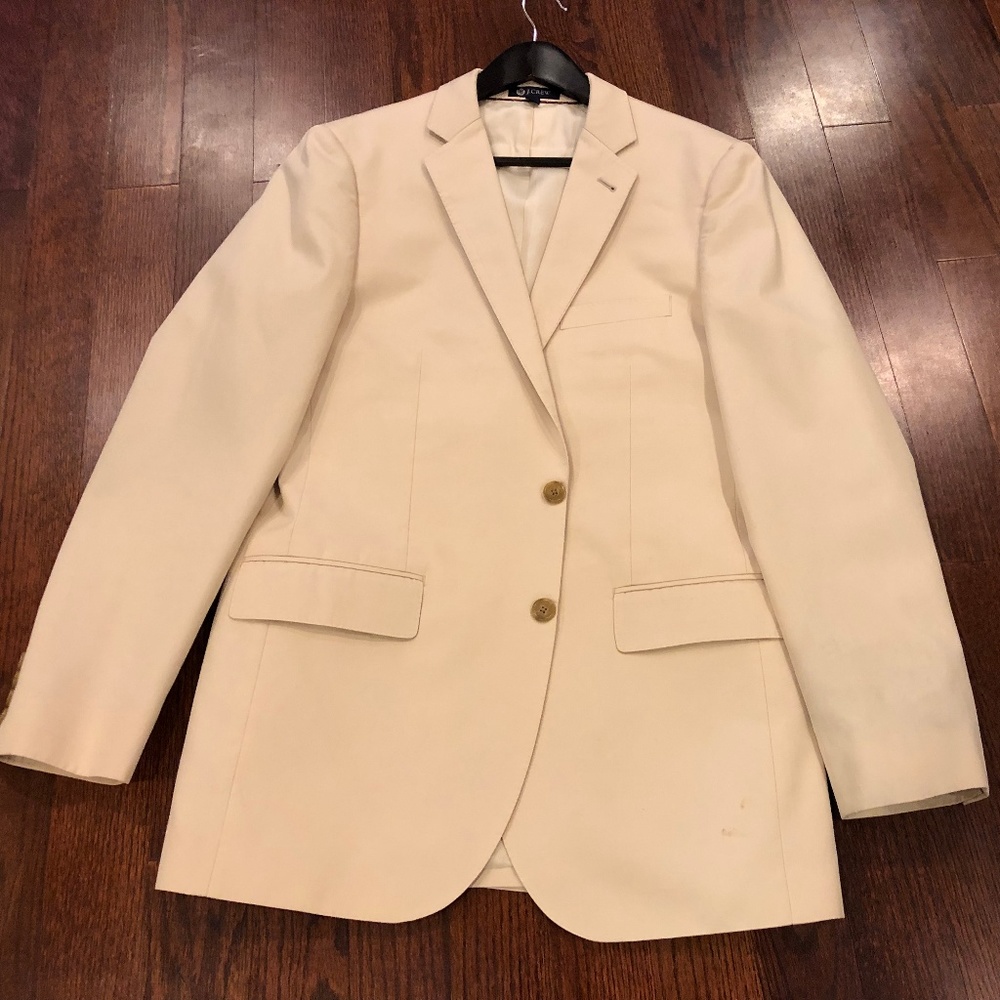 J.Crew Ludlow Khaki Cotton Suit 40L 33W